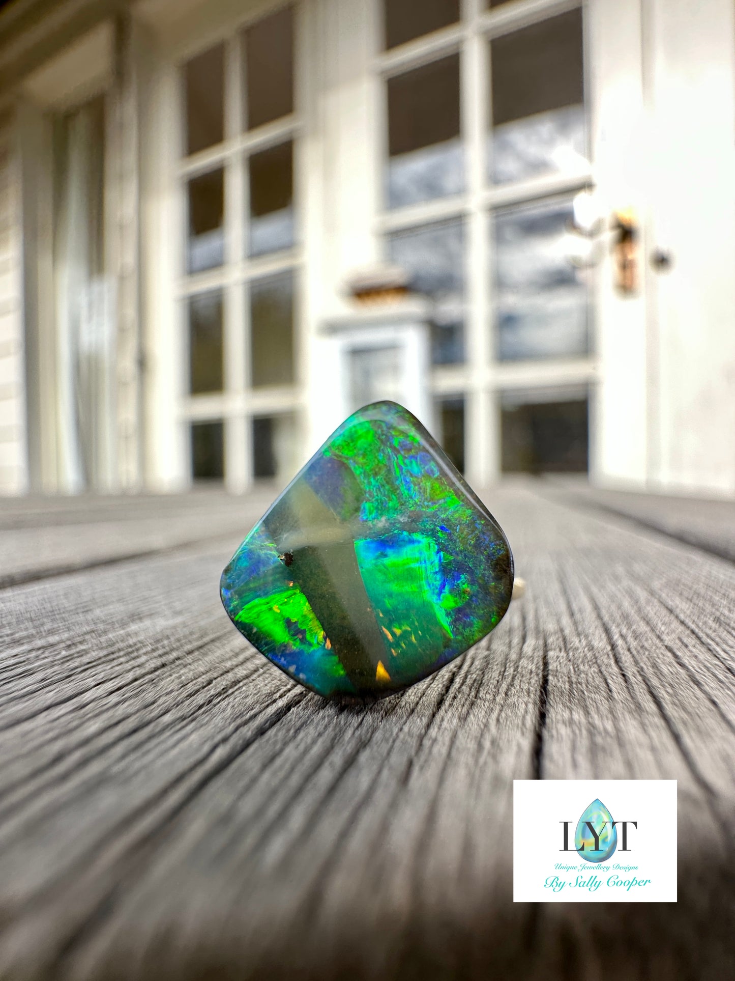 Vivid Multi Coloured Boulder Opal Ring