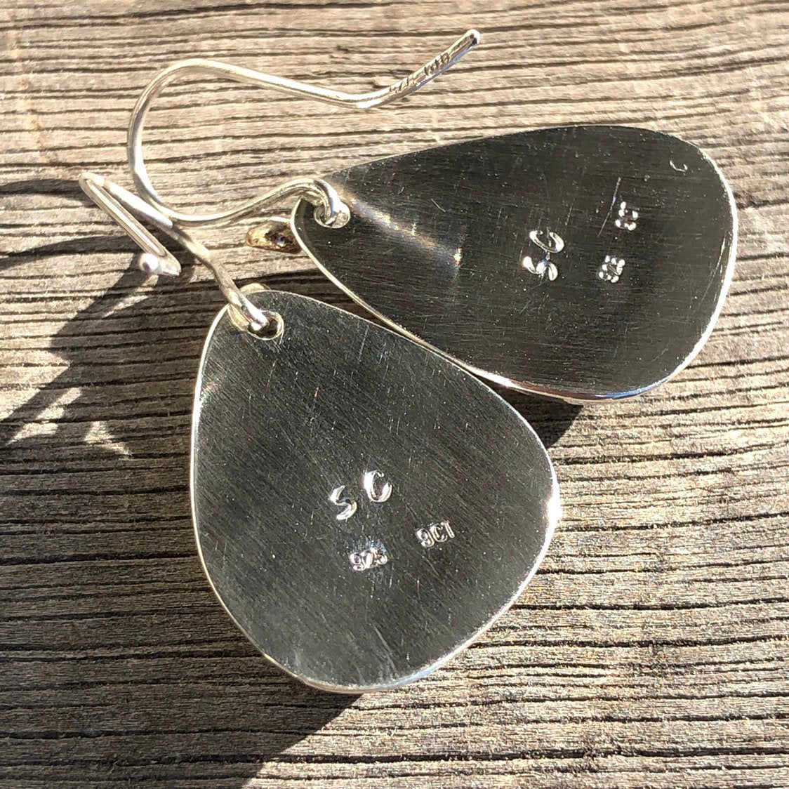 Madagascan Yellow Opal Hook Earrings In Sterling Silver With 9k Gold Accents