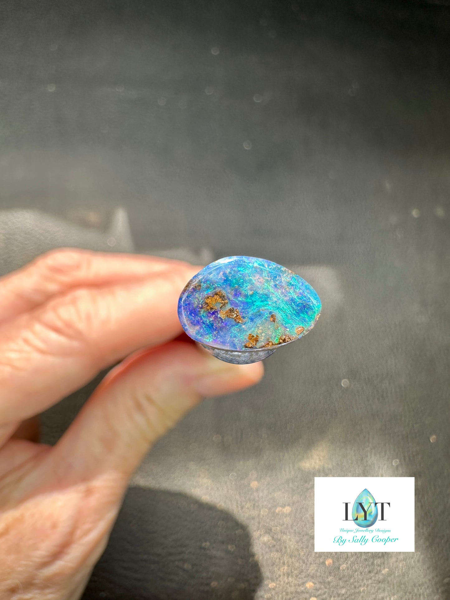 Bay of Blues and Green Boulder Opal rings