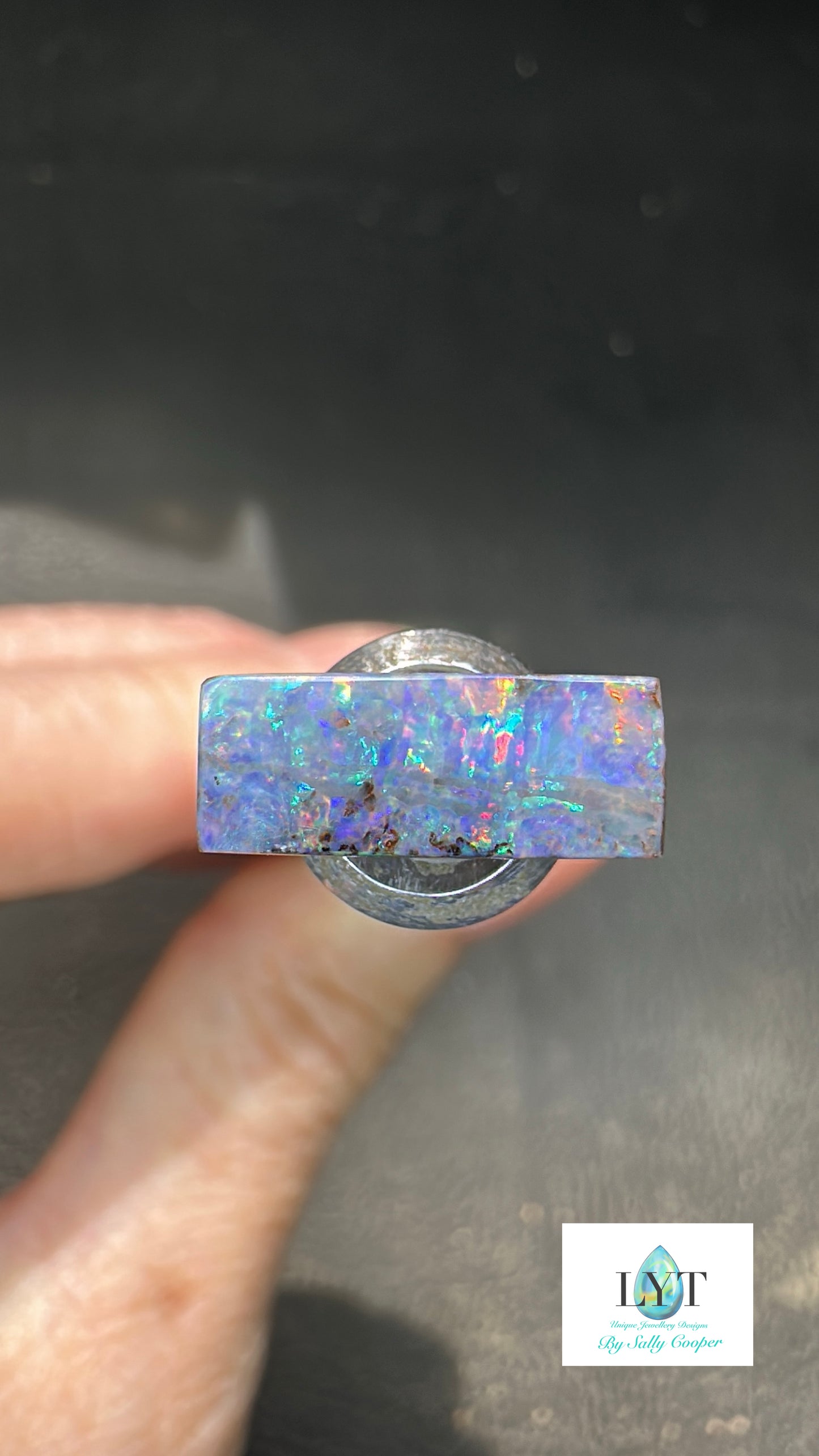 Pink and Purple Boulder Opal Rings