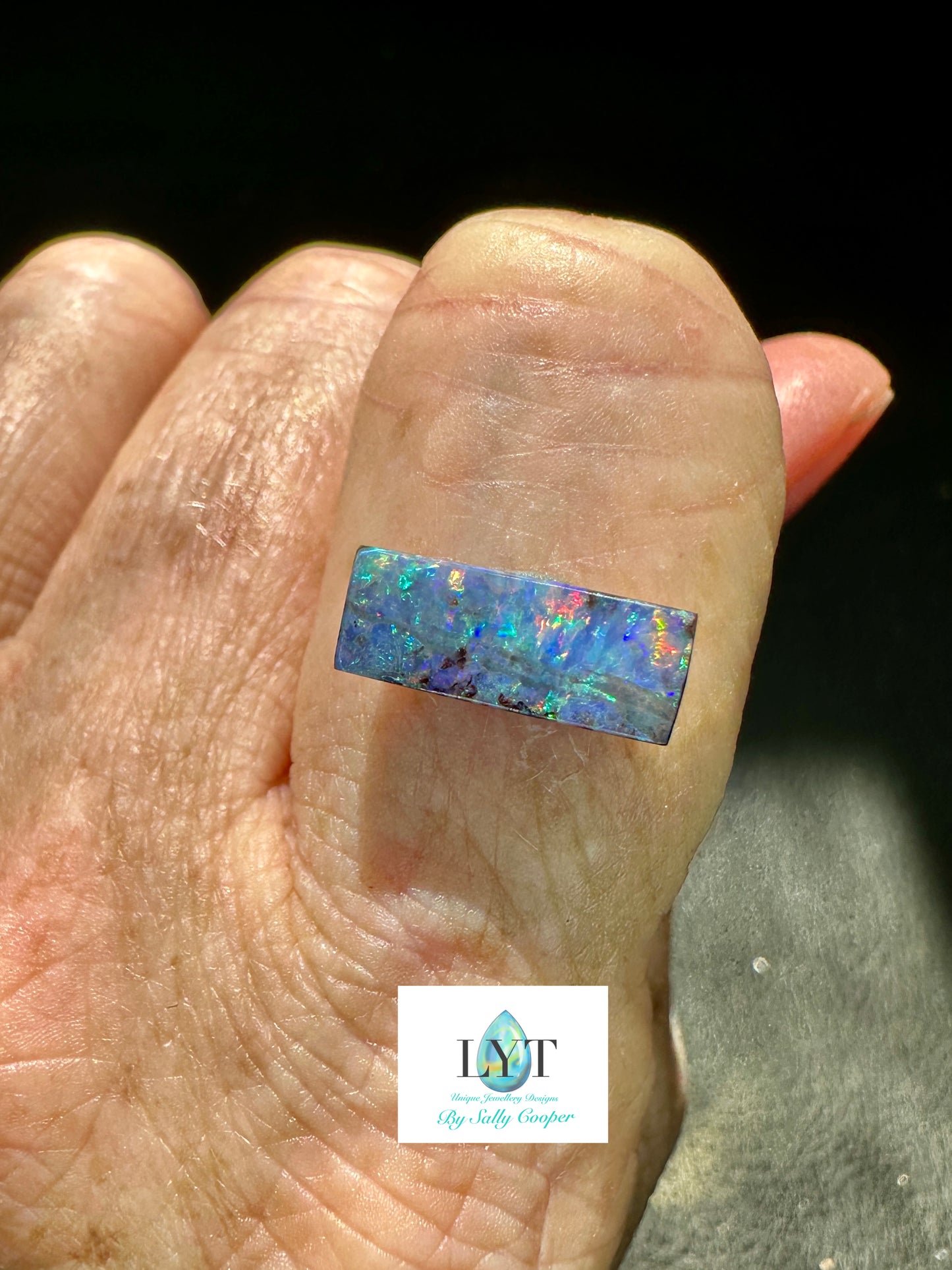 Pink and Purple Boulder Opal Rings