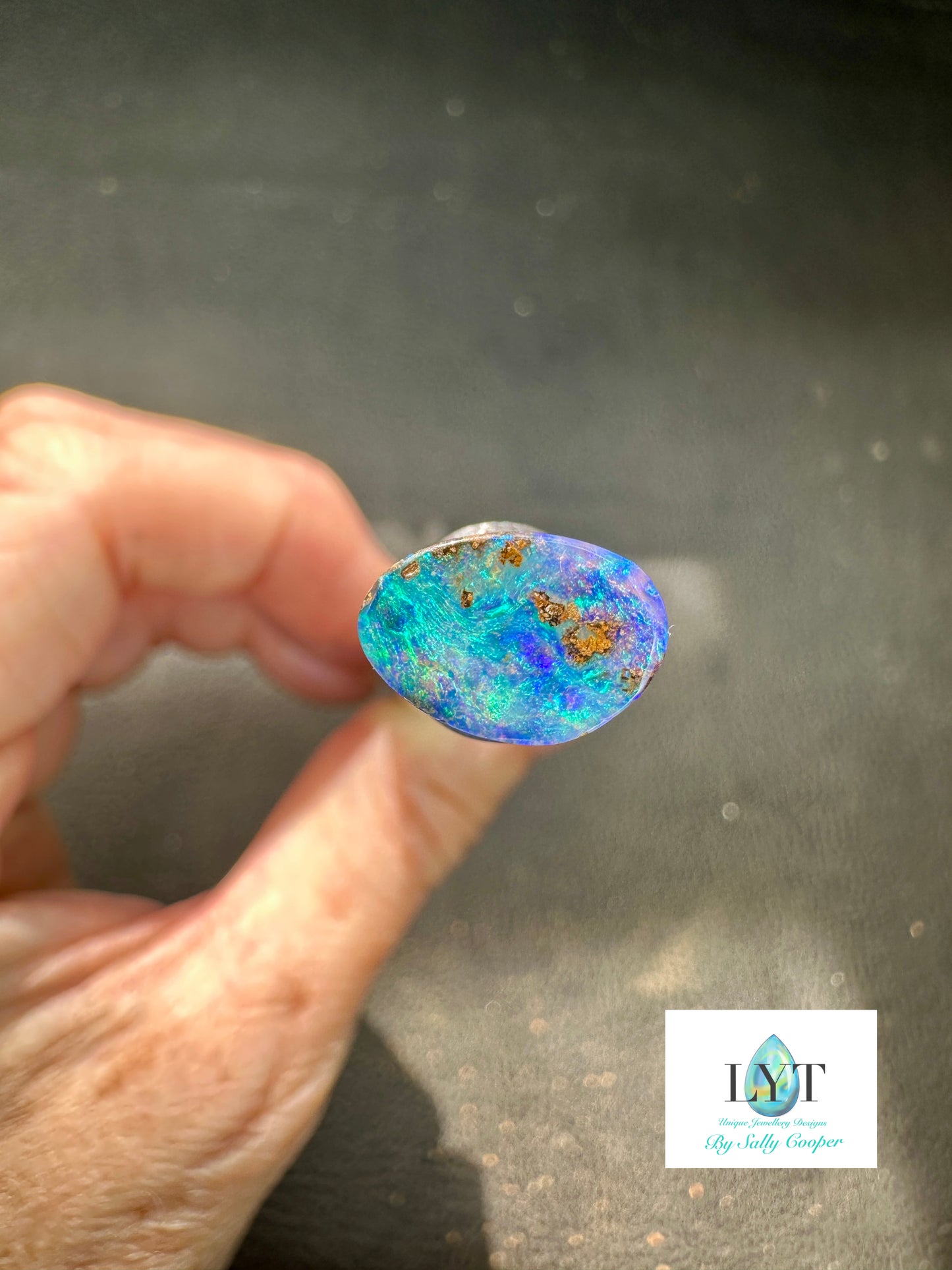 Bay of Blues and Green Boulder Opal rings