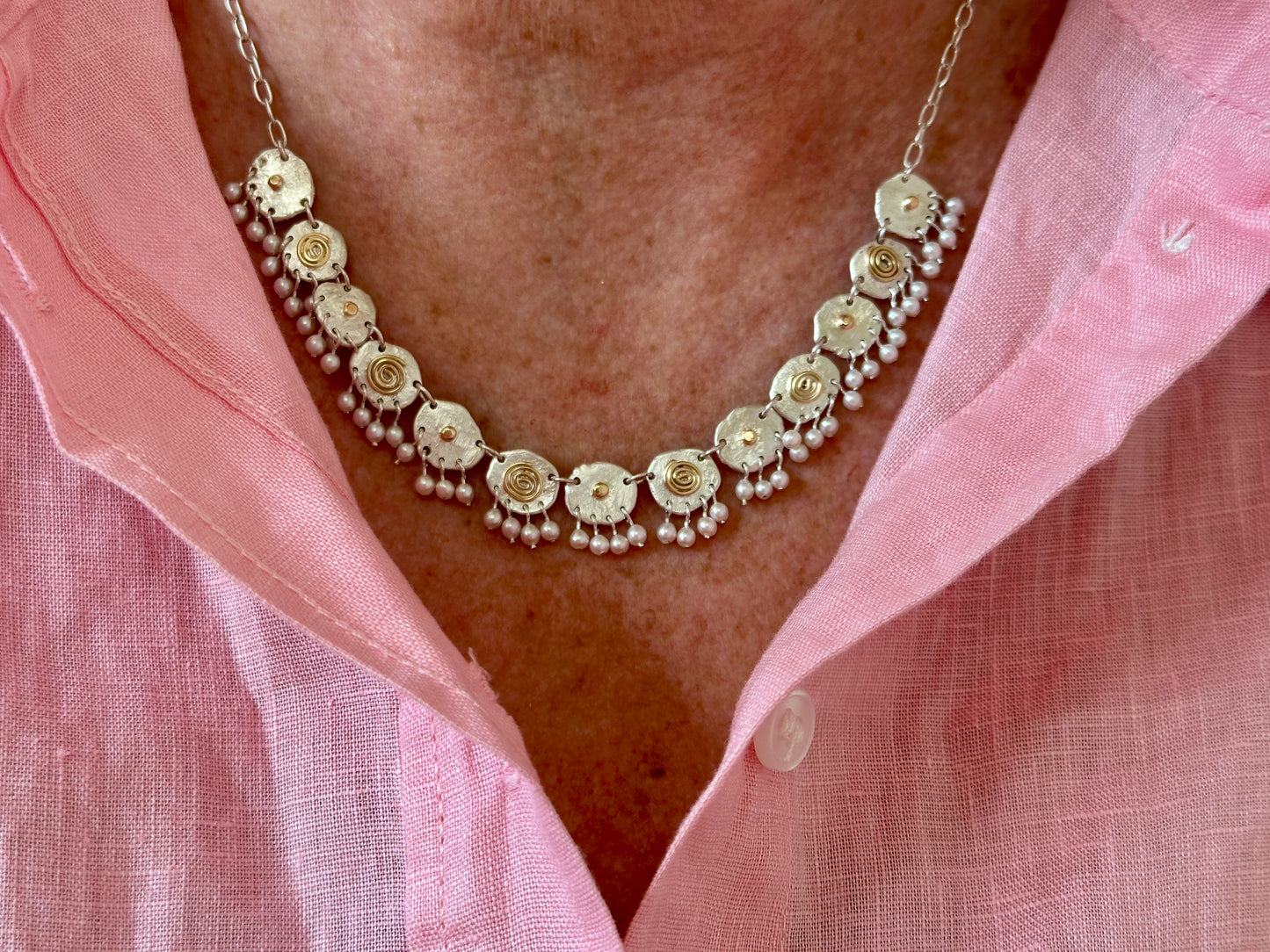 Silver Pearl Necklace