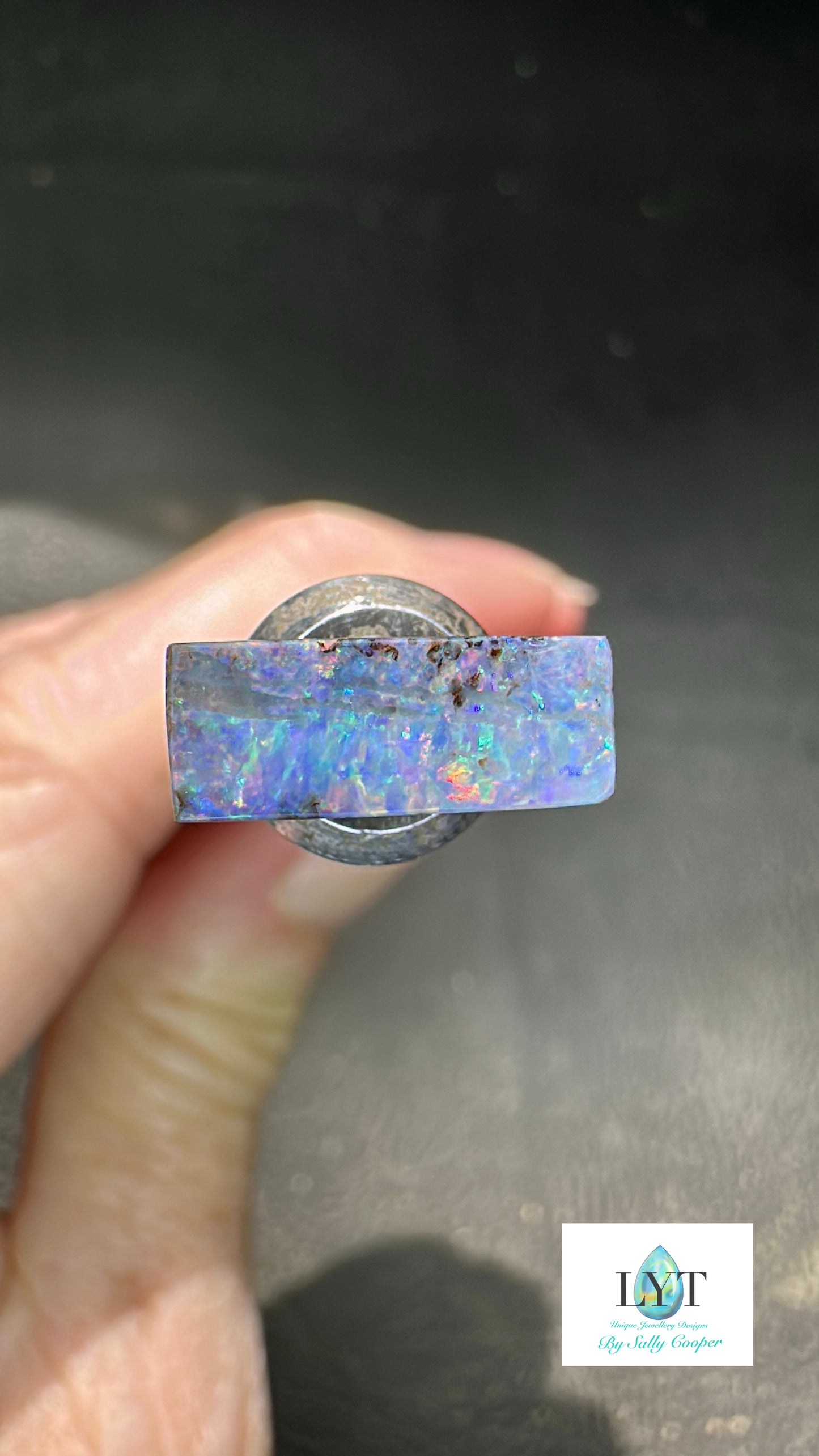 Pink and Purple Boulder Opal Rings