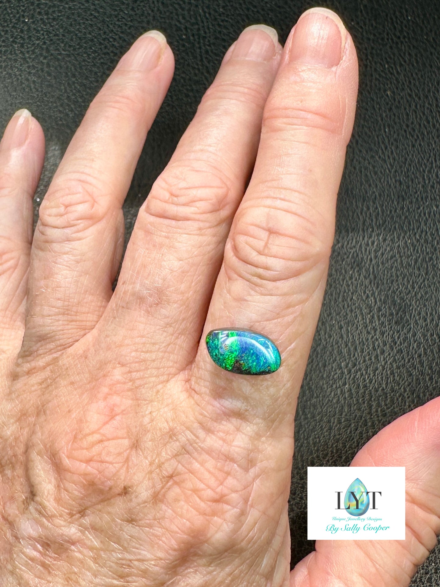 Bay of Blues and Green Boulder Opal rings