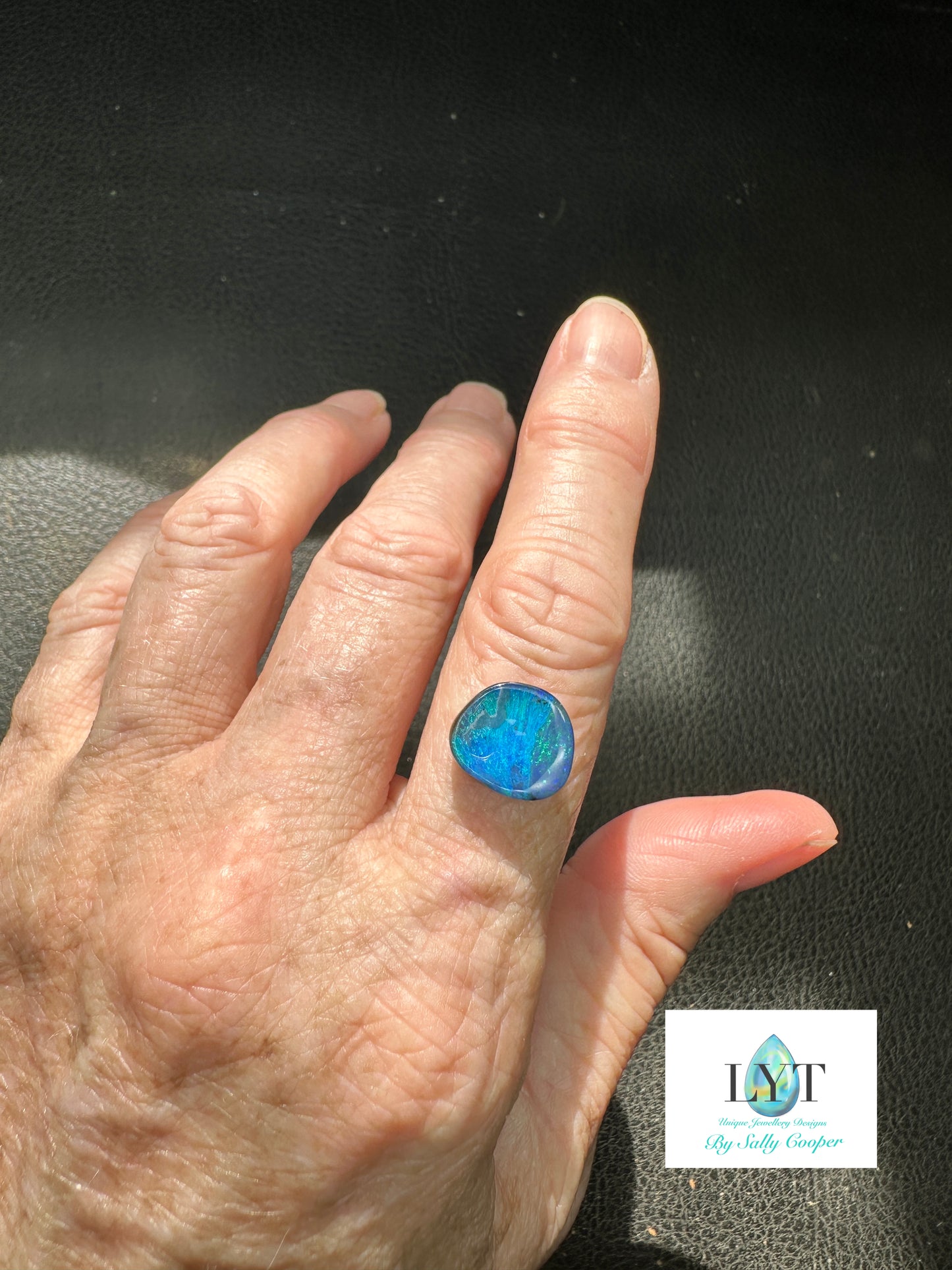 Bay of Blues and Green Boulder Opal rings