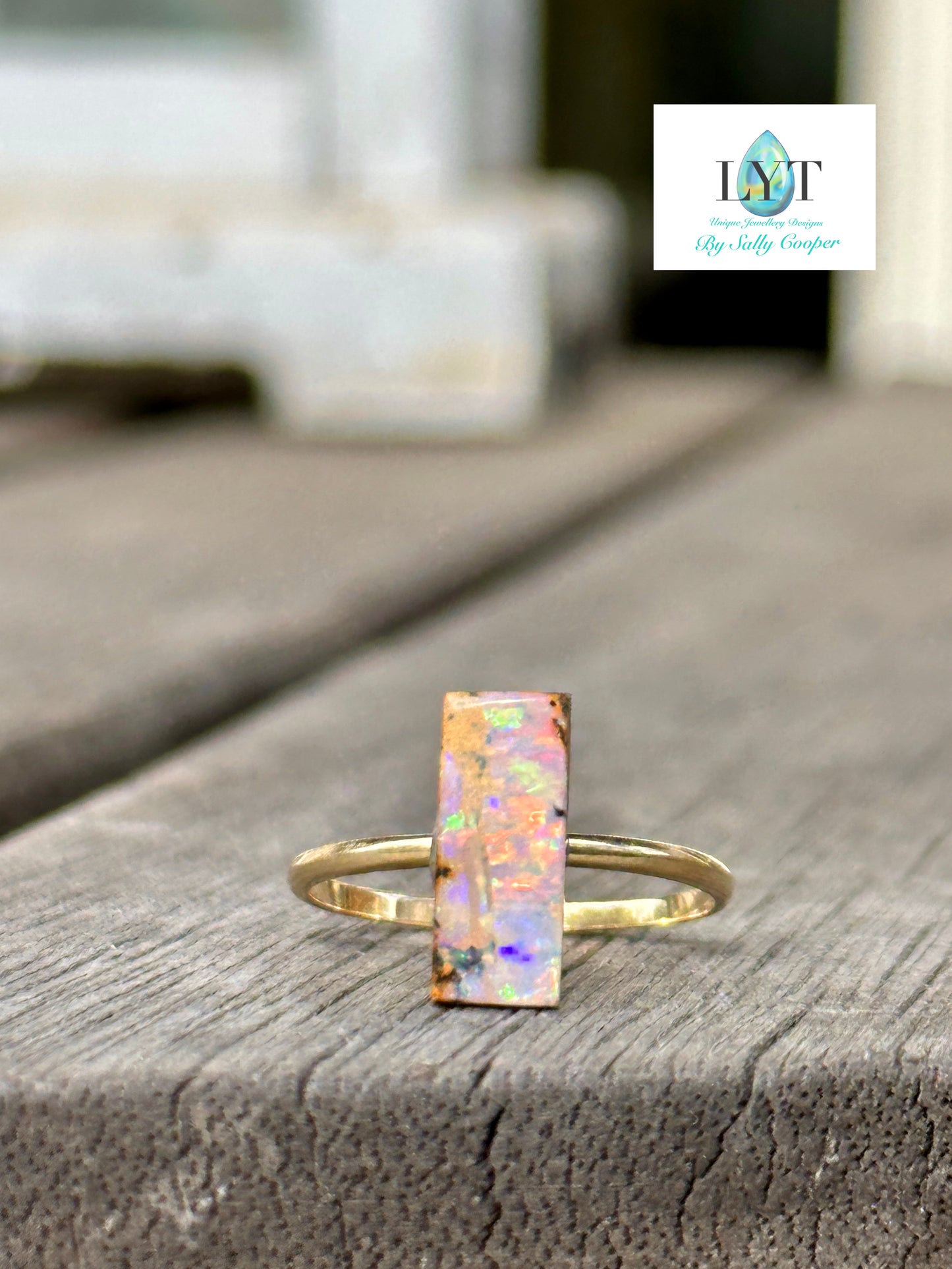 Pink and Purple Boulder Opal Rings